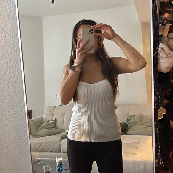 Sweetheart neckline white tube top (unbranded) SM - Picture 3 of 3